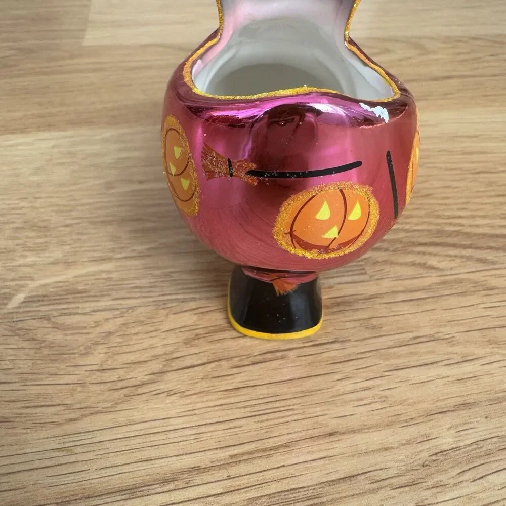 Christopher Radko‎ Foot Fright Pumpkins Halloween Witch Shoe Candy Dish